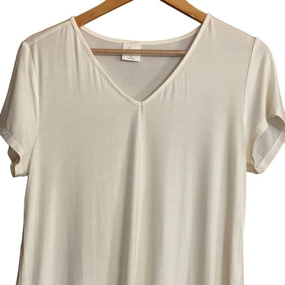 Soma cool nights short sleeve sleep shirt ivory cream small - Picture 8 of 11